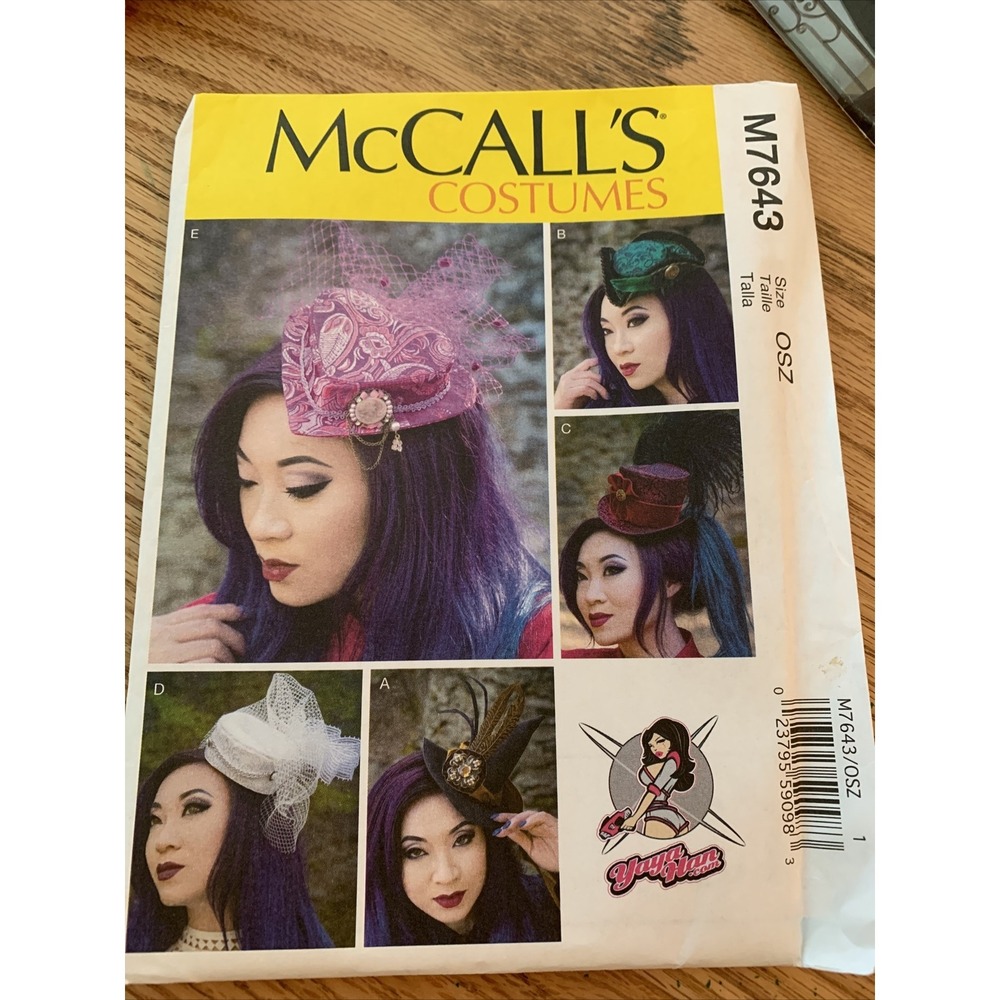 New McCall's M7643 Yaya Han COSPLAY Mad Hatter Head‎ Pieces Sewing Pattern Uncut